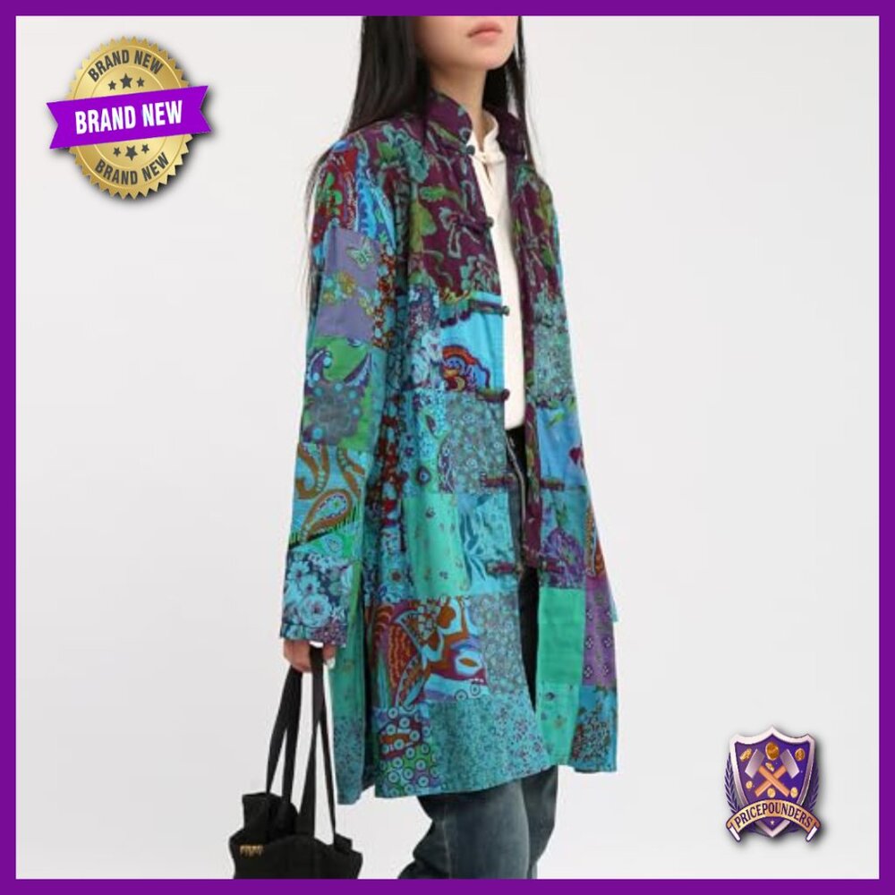 Lightweight Patchwork Jacket, Boho Floral Coat, L… - image 2